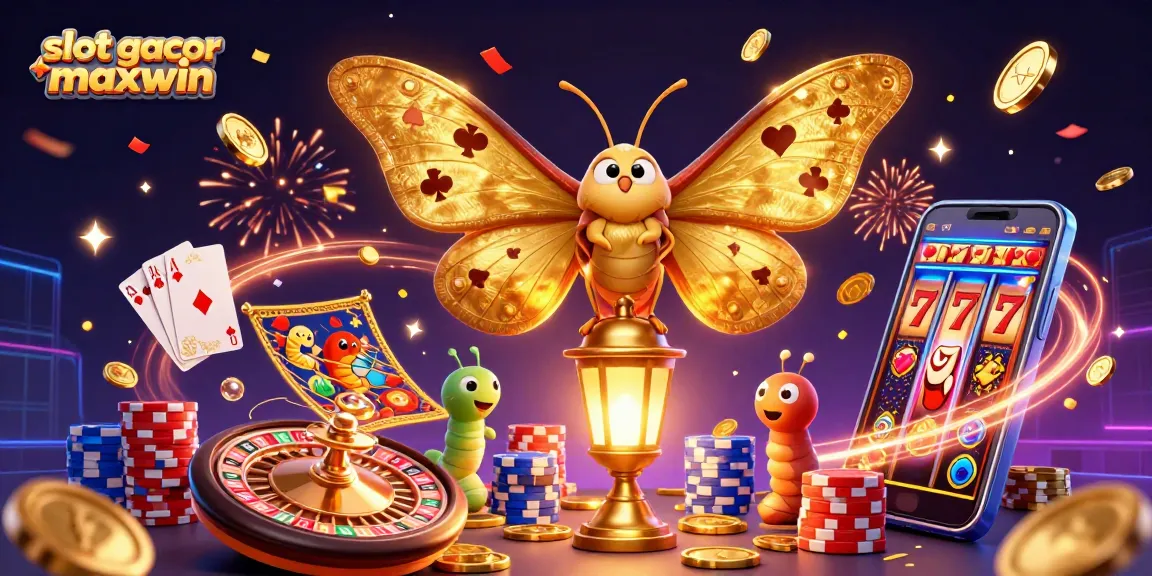 Experience the vibrant slot gacor maxwin scene with golden coins, casino games, and dazzling effects.