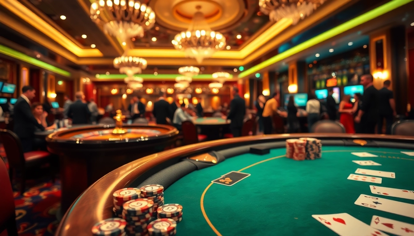 Players enjoying poker at a luxurious casino table, representing 78wintl.org’s thrilling gaming experience.