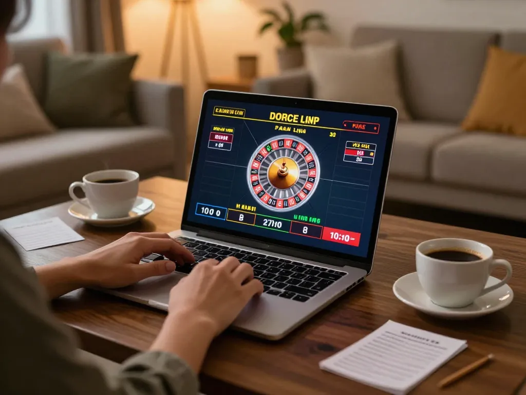 Engaging online gaming session at home with lv88seo, focusing on live dealer roulette
