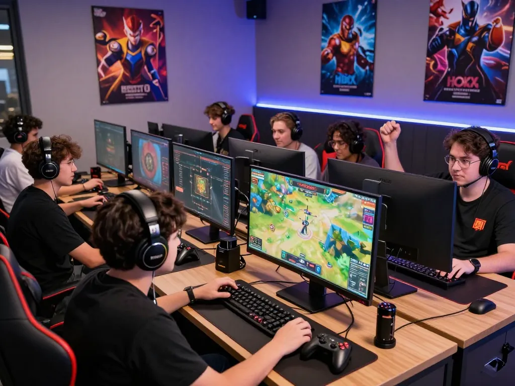 Engaging scene from HOKI288 online gaming platform at https://burtonsbamboogarden.com/biop/ showcasing a diverse group of players immersed in exciting games.