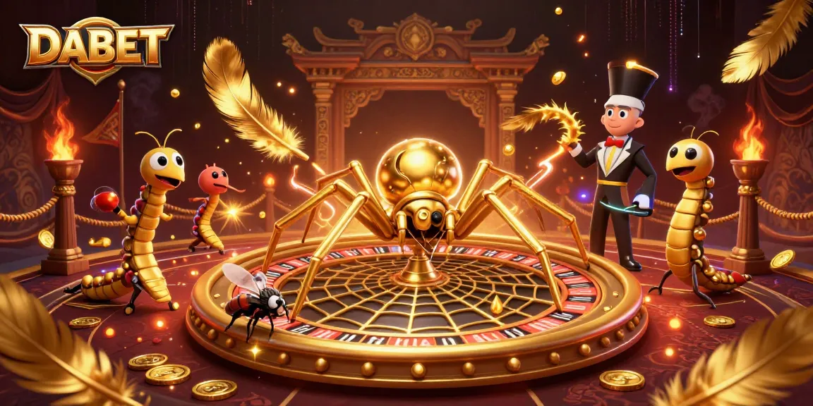 DABET offers thrilling roulette excitement with a fly betting at a roulette web designed by a golden spider.