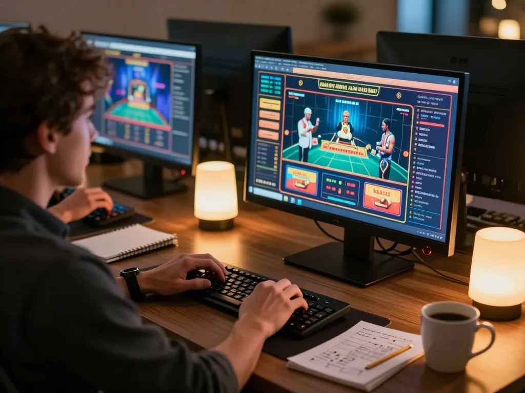 Player experiencing the excitement of 88xx online casino games with a professional gaming setup.