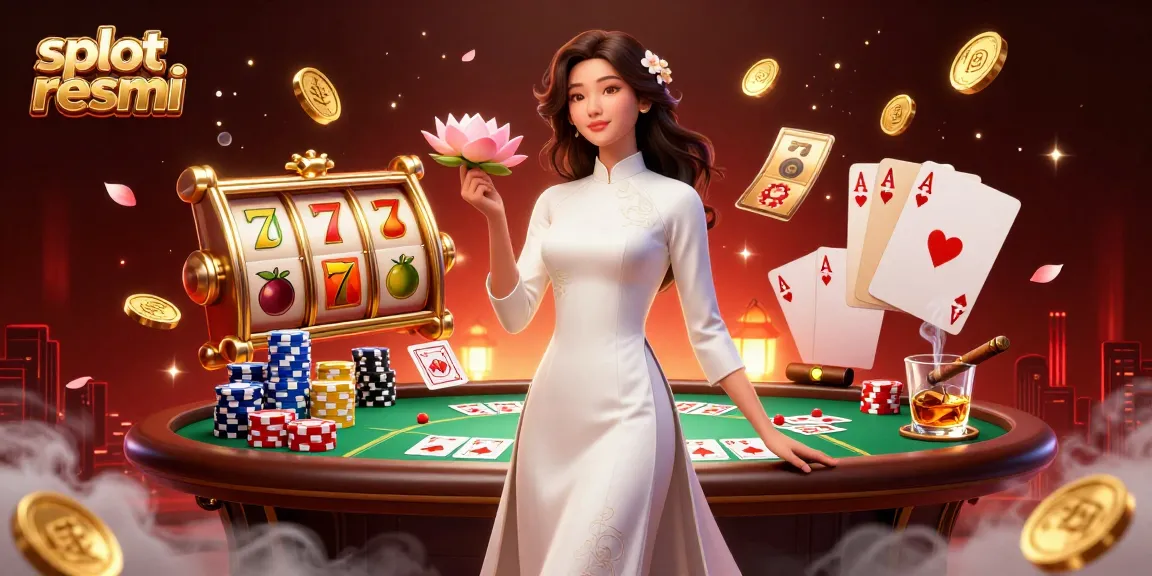 Experience the magic of slot resmi with elegant designs, vibrant poker chips, and captivating game elements.