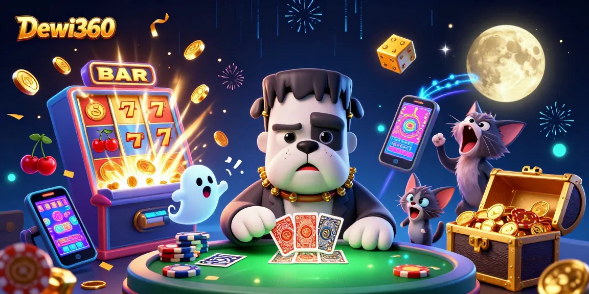 Dewi360 memukau dengan monster bulldog yang dealer kartu dan kucing werewolf mendengur di kasino digital.