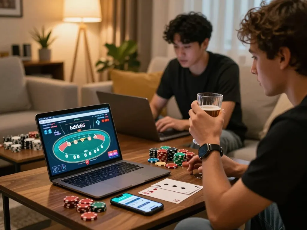 Engaging players enjoying bdtk66 online from the comfort of home, showcasing strategic gameplay atmosphere.