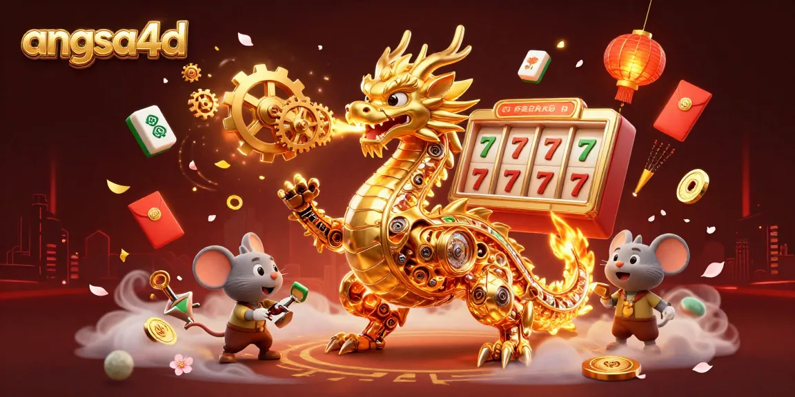 Engage with angsa4d's thrilling slots as a golden dragon unleashes winning gears and cogs.