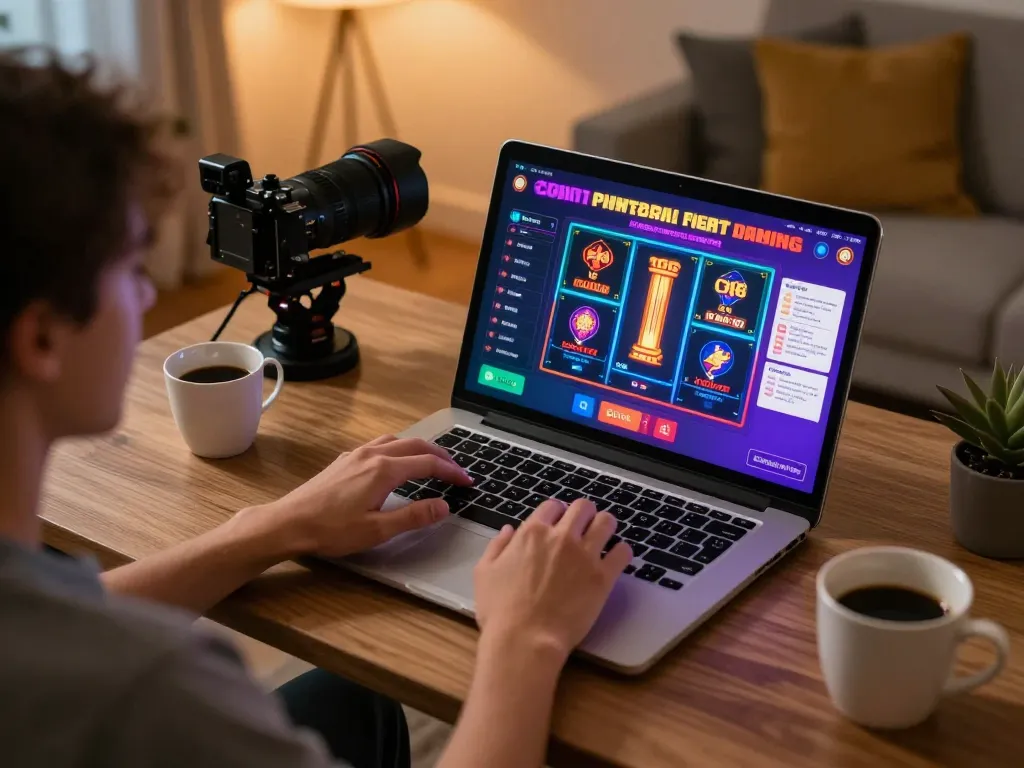 Player engaging in SC88 online gaming, showcasing strategic betting with vibrant interface and stylish setup.