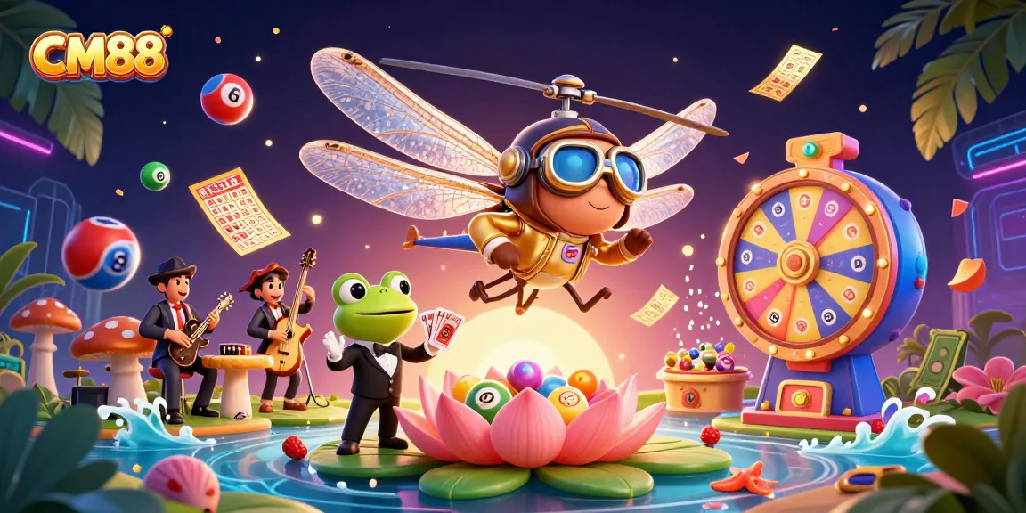 Engage with CM88 at the lily pad casino, featuring dynamic bingo, lottery elements, and a vibrant atmosphere.