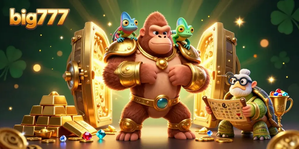 Spin the reels and win big777 with dazzling treasures in this vibrant casino scene.