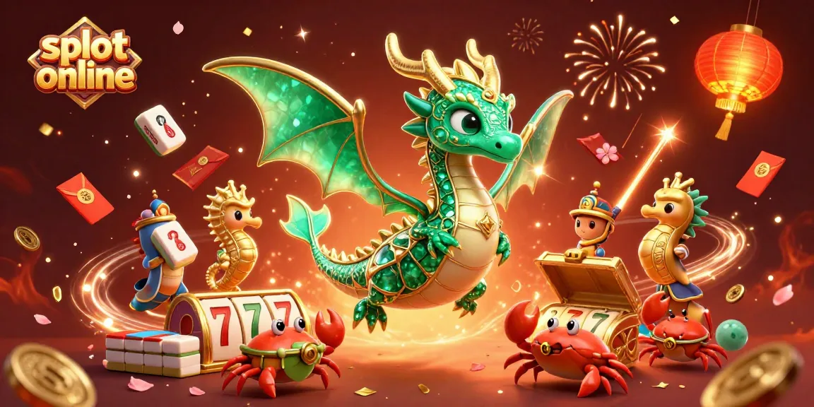 Menang slot online dengan naga laut berkilau dan simbol keberuntungan yang mengelilingi