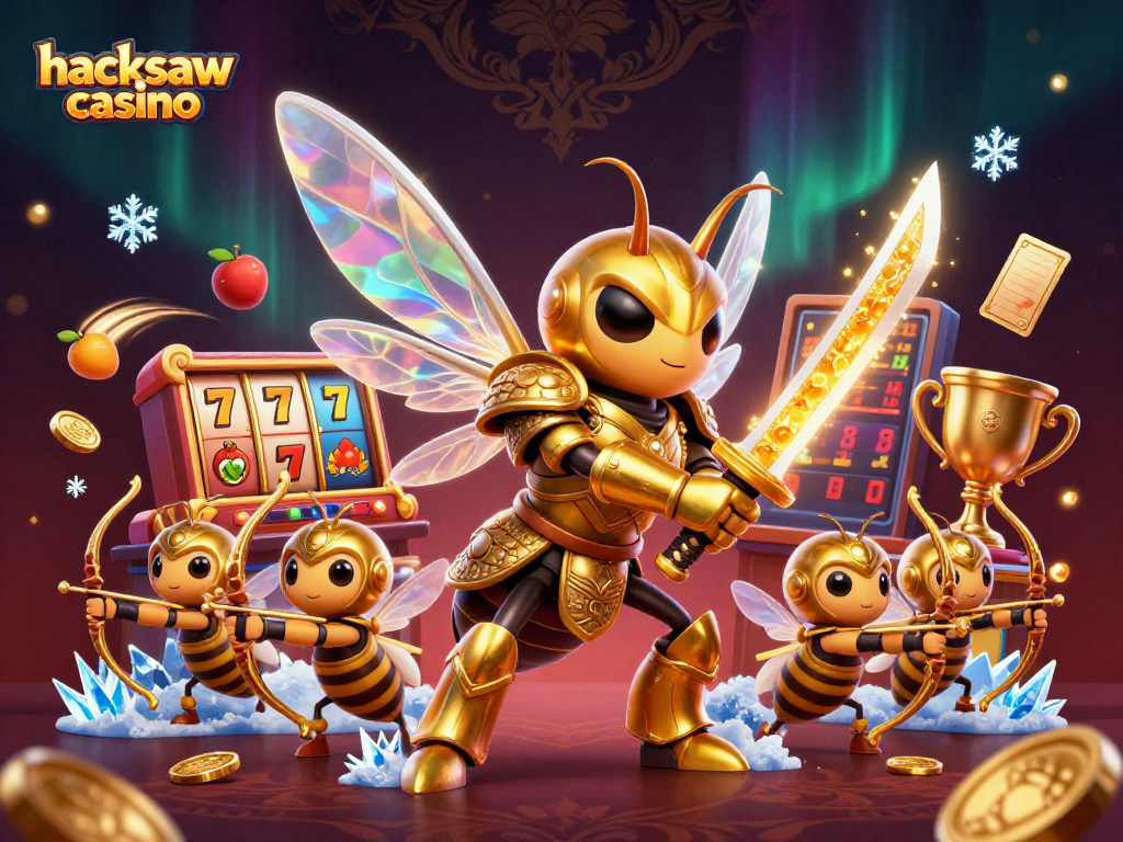 Engage with hacksaw casino and win at dynamic online pokies surrounded by vibrant gaming elements.
