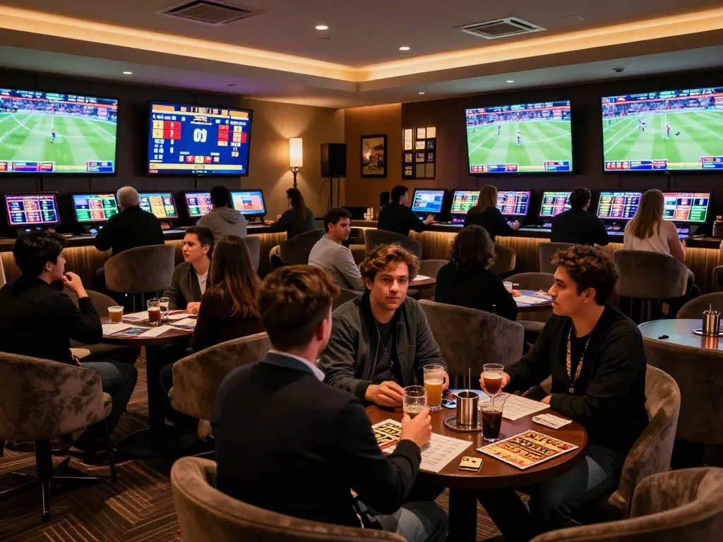 N188 sports betting action with fans engaged in betting strategies and competitive energy