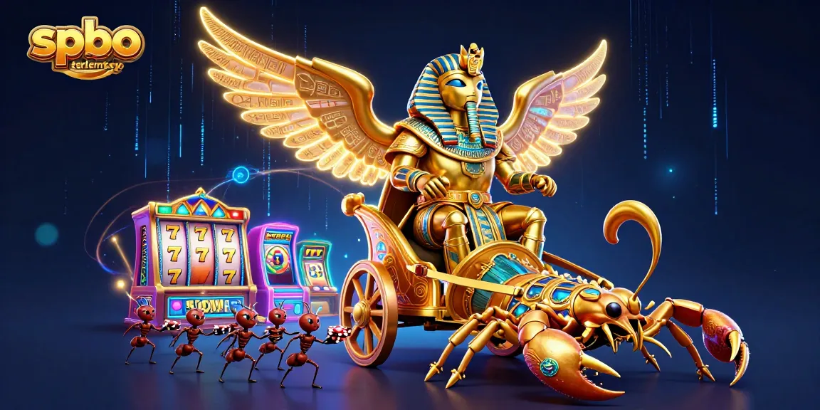 Win big with spbo terlengkap in this vibrant 3D illustration of a casino scene featuring unique characters and games.