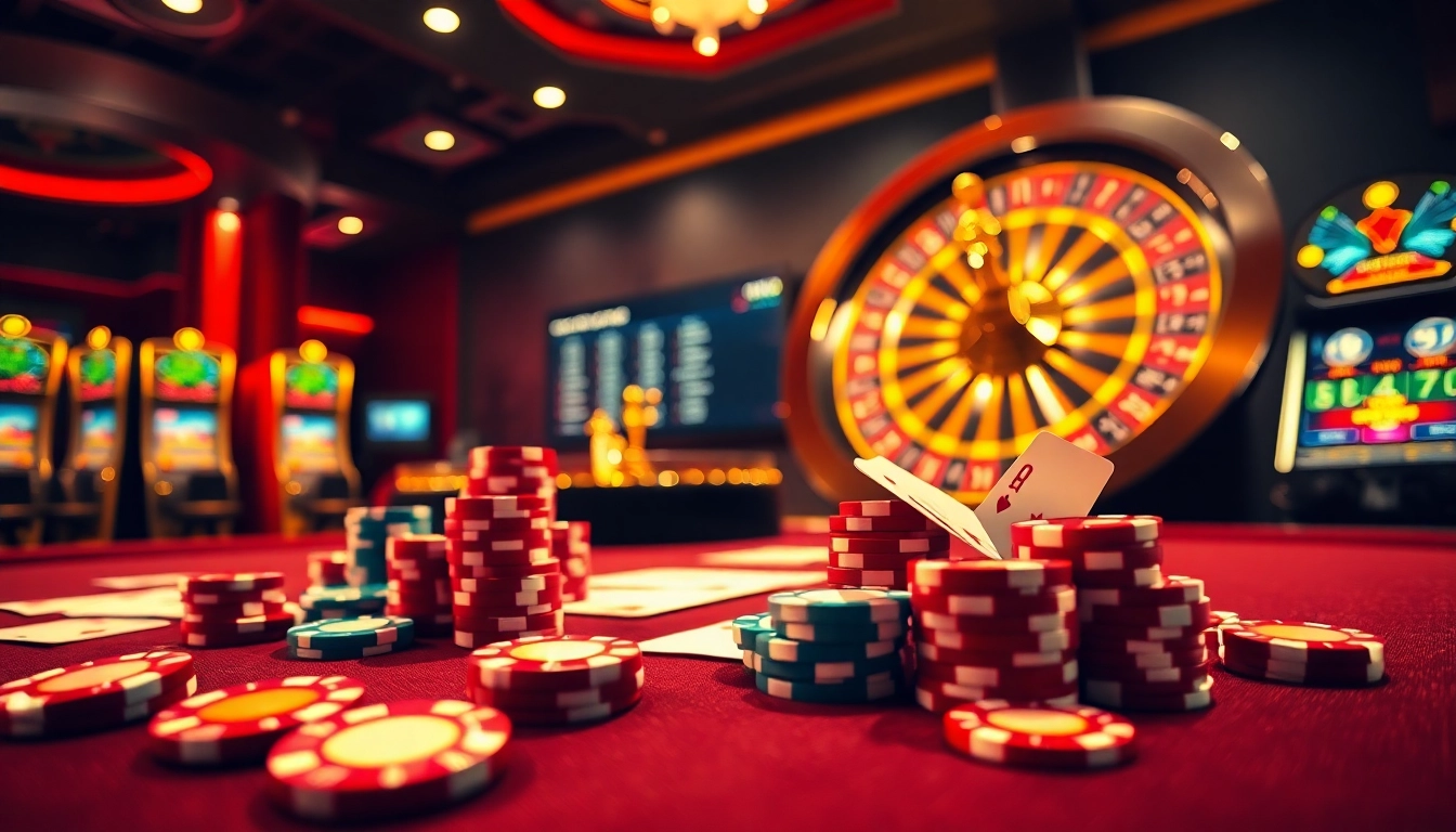 Join the excitement of lego138 daftar at a vibrant casino table, featuring cards and chips.