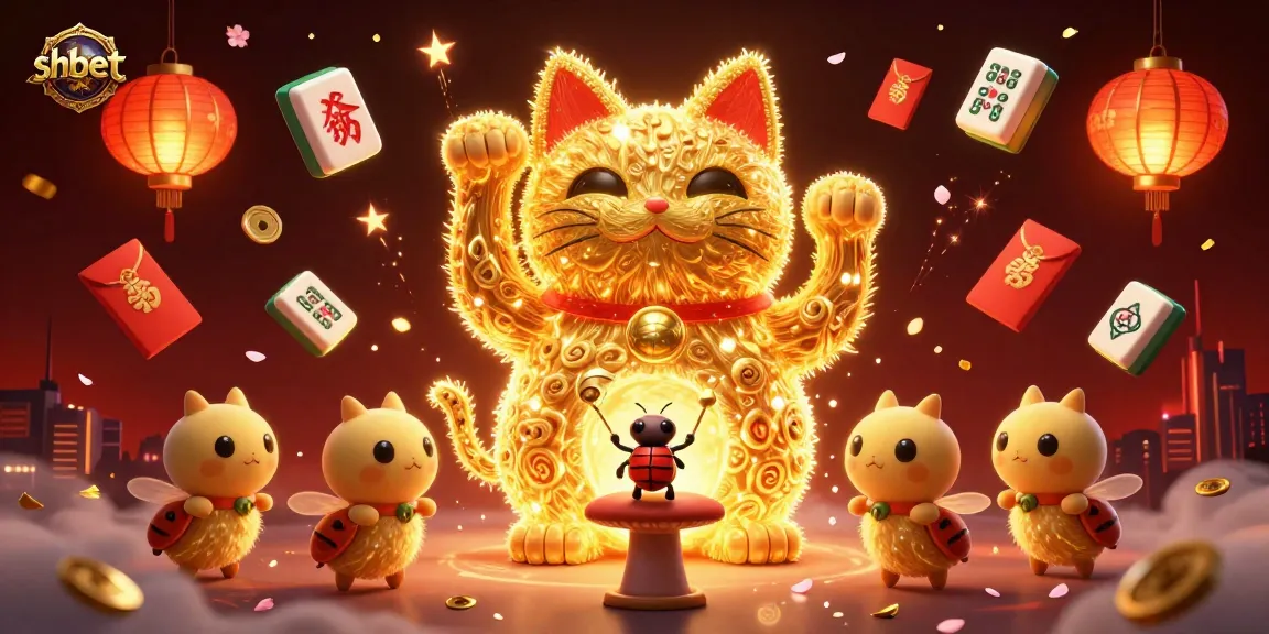 Experience shbet's vibrant casino world with a golden lucky cat and dynamic elements.