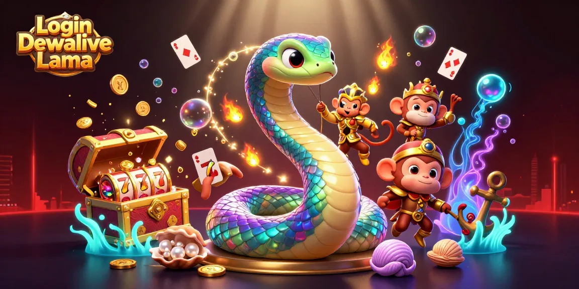 Experience thrilling wins at Login Dewalive Lama with vibrant 3D imagery of dynamic casino elements.