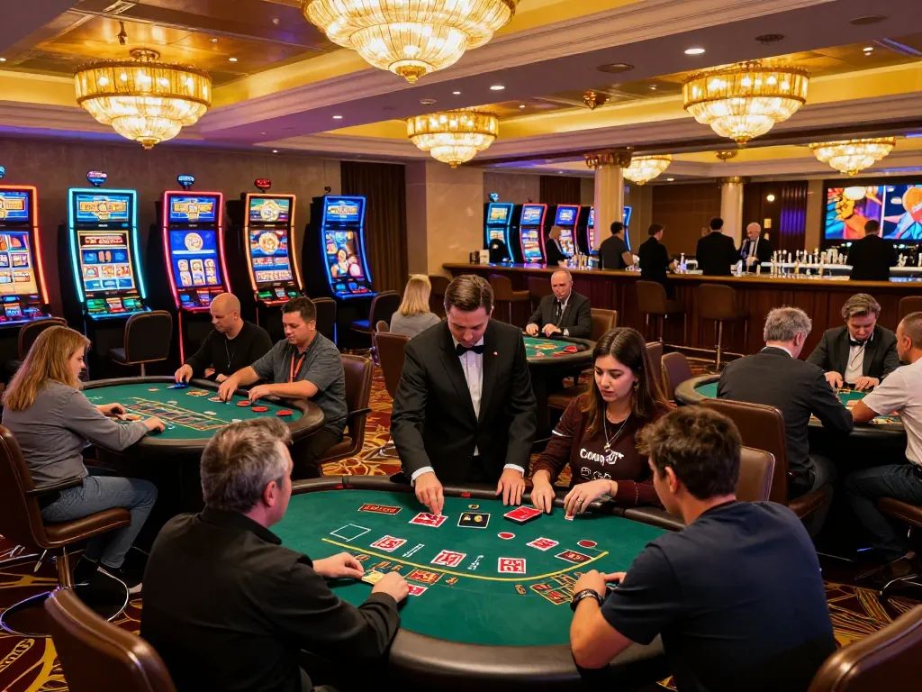 Players engaging in a blackjack game at 123bmvp casino, showcasing intense focus and vibrant atmosphere.