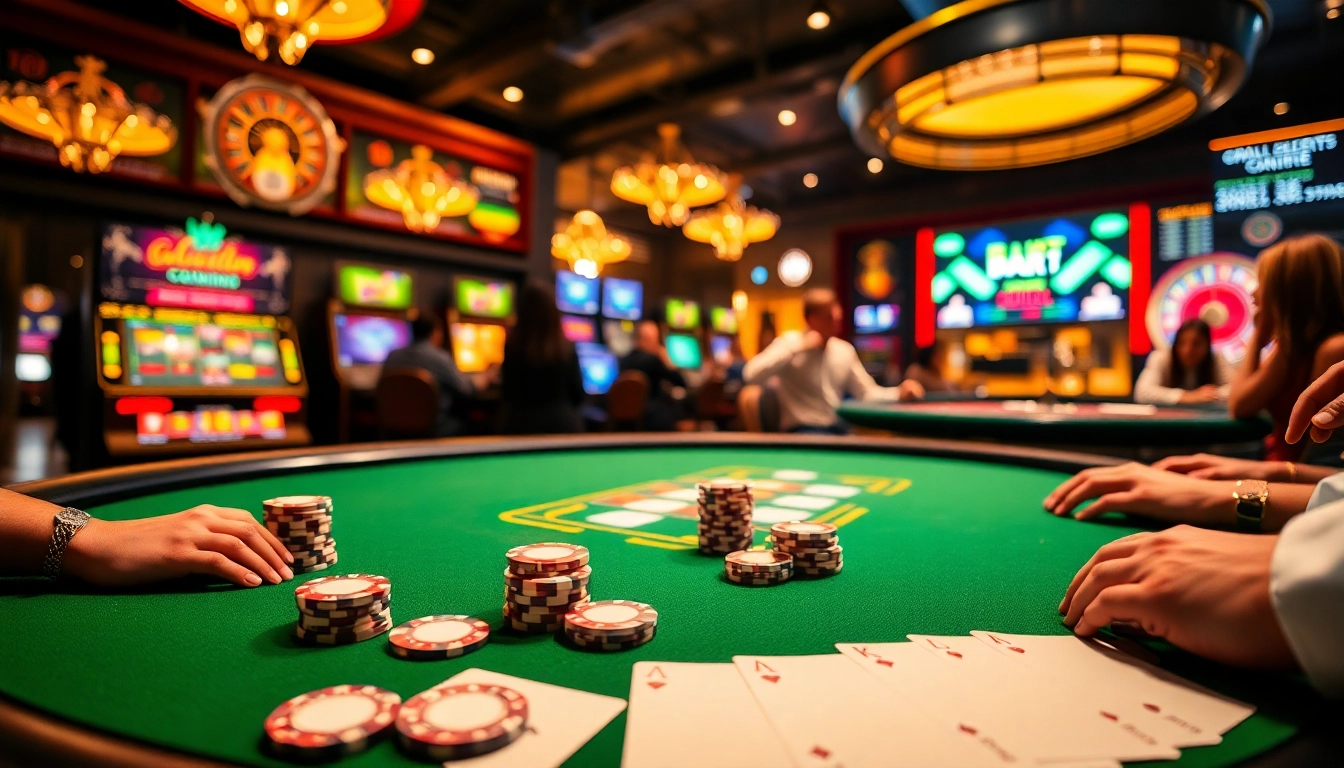Experience the thrill of gaming at 88vv with vibrant casino tables and lively players.