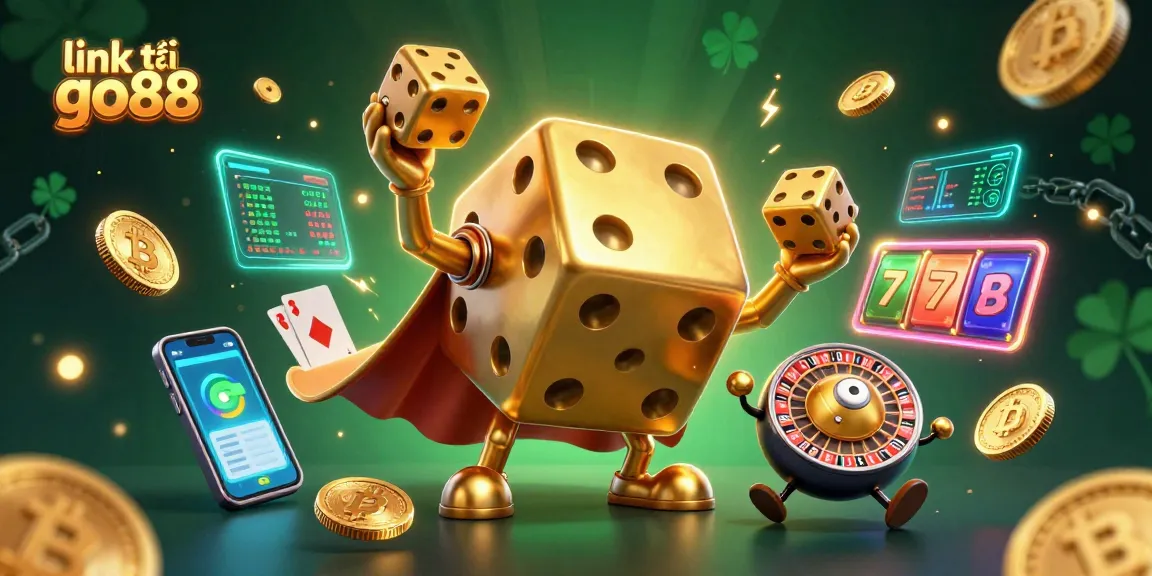 Uncover exciting games with link tải go88, as a golden dice golem and companions bring casino fun to life.