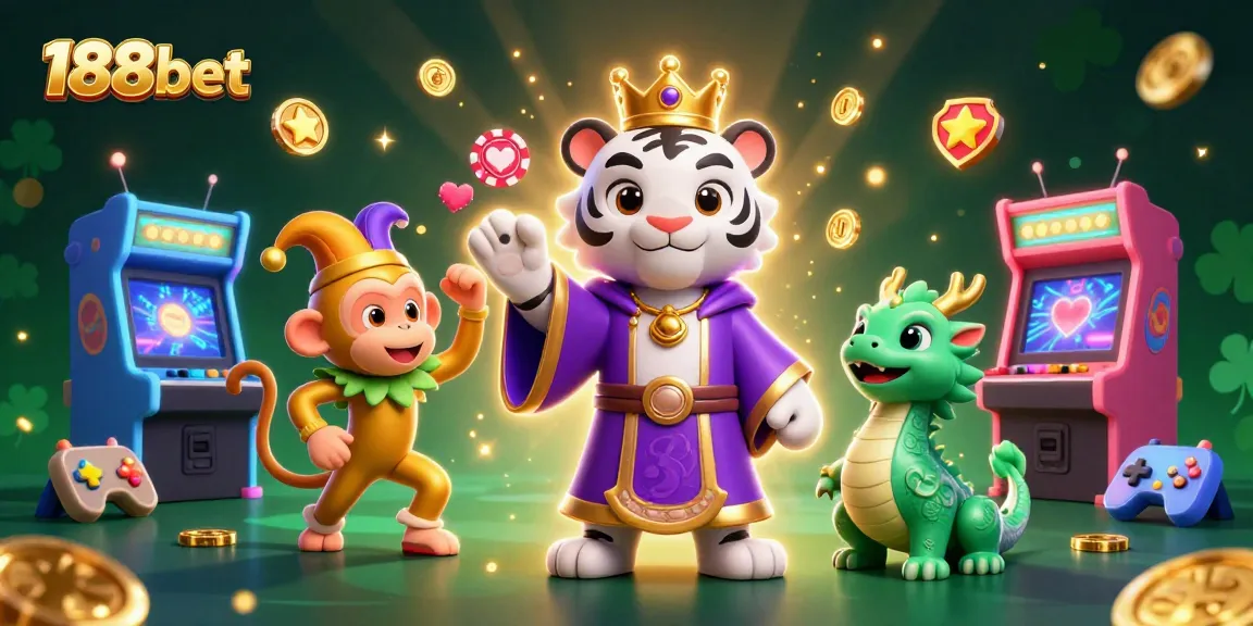 Join the fun at 188bet with an exciting scene featuring a tiger, monkey, and dragon!