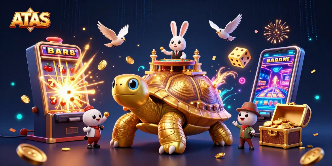 Play exciting games at ATAS, a vibrant online casino featuring a colorful jackpot scene.