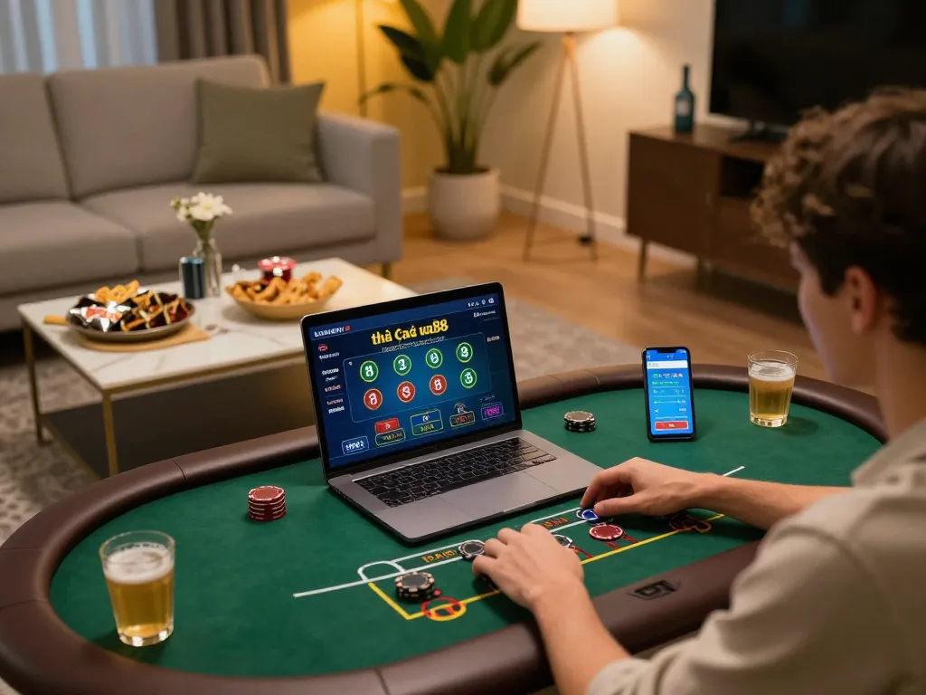 Engaging gameplay on nhà cái uu88's live dealer blackjack, showcasing an inviting online gambling setup.