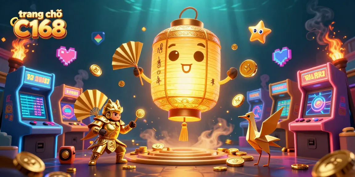 Engage with exciting gameplay at trang chủ C168, featuring vibrant 3D casino elements and lucky symbols.