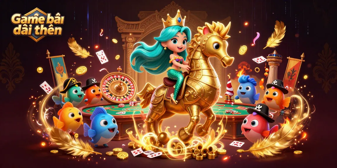 Game bài đổi thưởng engagement with vibrant casino elements and characters.