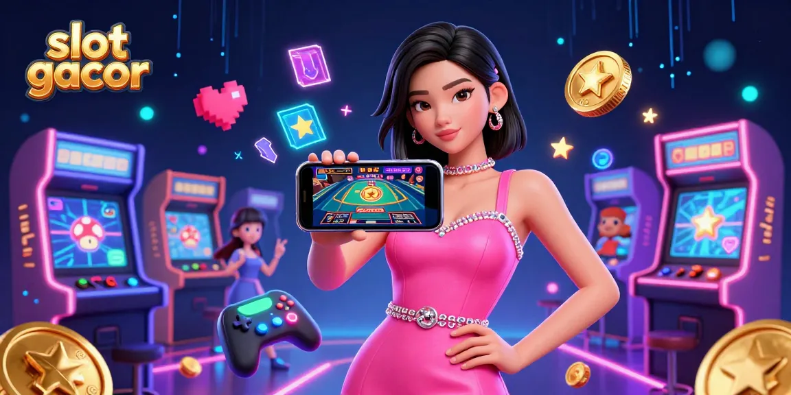 Rasakan aksi slot gacor dengan wanita Asia yang menakjubkan memamerkan permainan kasino dealer langsung dikelilingi oleh elemen permainan yang berwarna-warni.