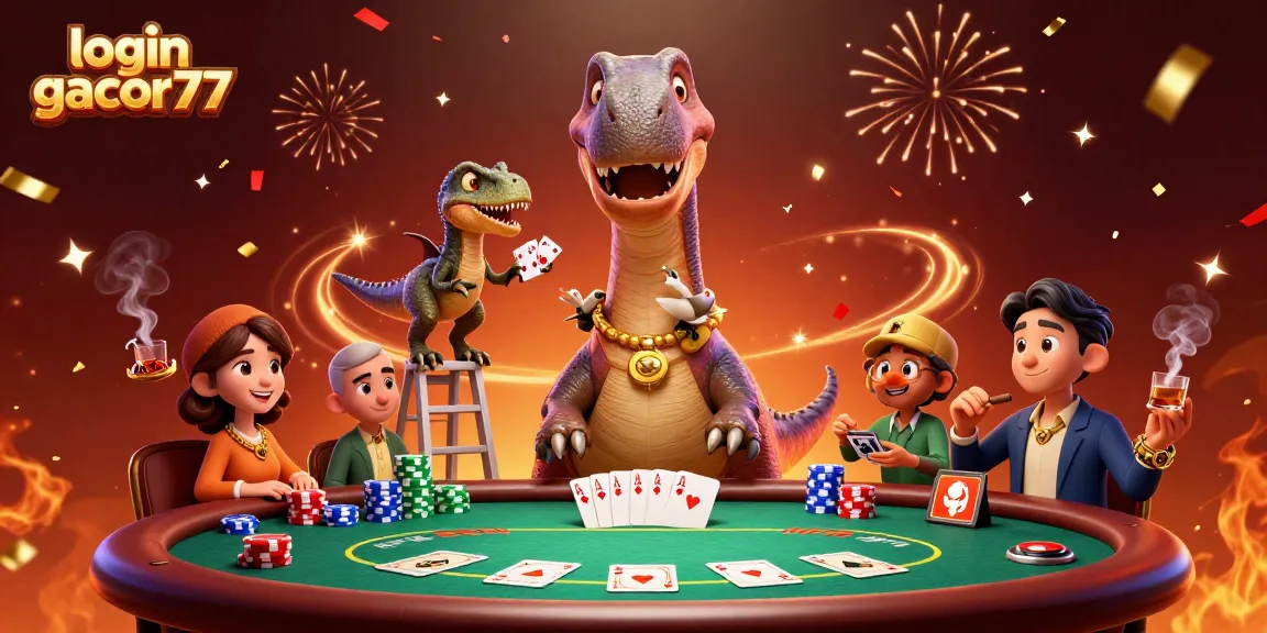 Masuki dunia seru login gacor77 dengan ilustrasi kasino 3D yang penuh warna dan aksi menarik.
