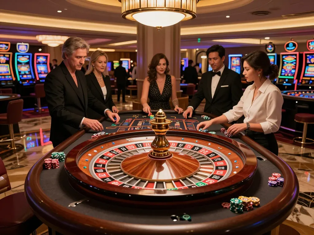 Engaged players at CM88 casino betting on roulette, showcasing the vibrant atmosphere of decoubertin gaming