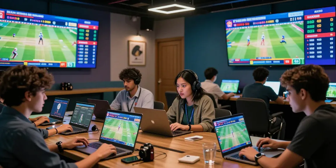 Engaged users enjoying Fairplay24 online betting on cricket with live odds and statistics.