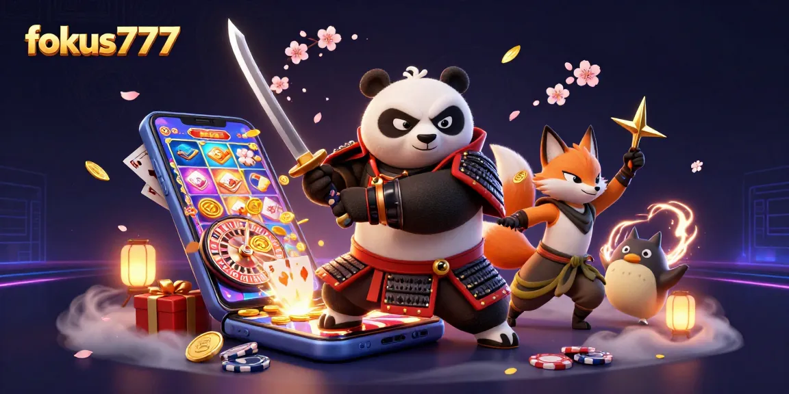 Experience thrilling gameplay with fokus777 in this vibrant, action-packed 3D casino scene.