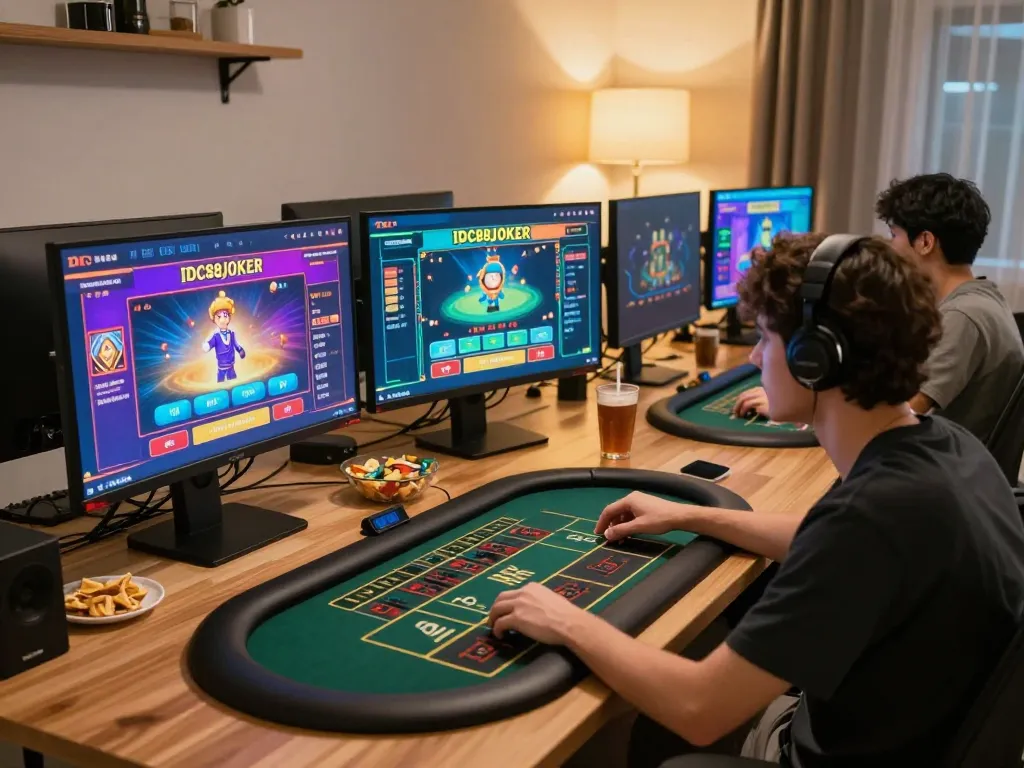 Experience thrilling gameplay with IDC88JOKER during an intense live dealer session