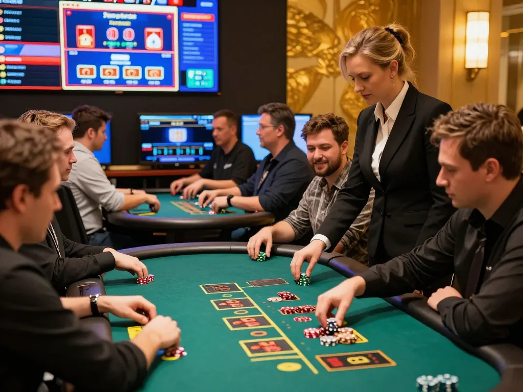 Sunwin players strategizing wins in a vibrant online blackjack session showcasing live dealer interaction