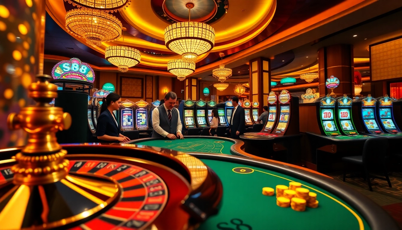 S8 casino players enjoying a thrilling game of roulette in a luxurious ambiance.