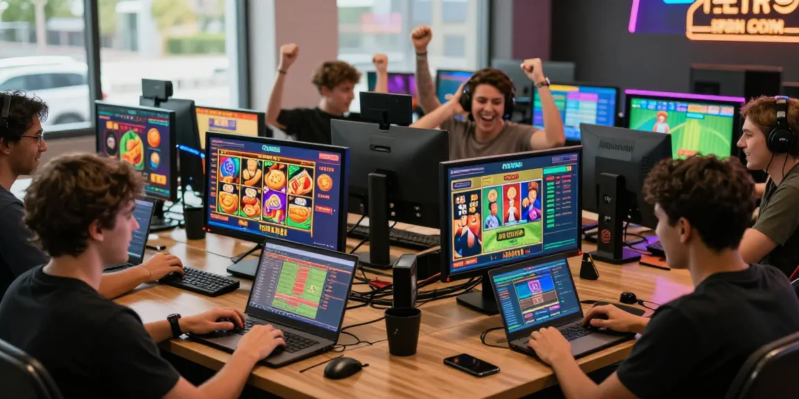 Crowd enjoying interactive gaming experience on Open88 COM with friends showcasing their excitement.