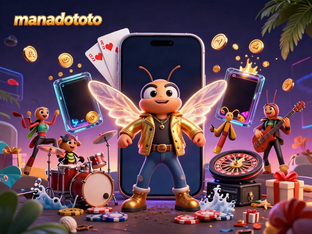 Experience winning excitement with manadototo's energetic 3D illustration of casino gameplay.