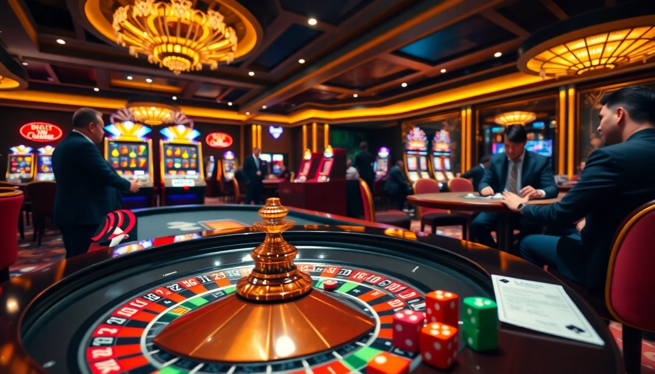 Engaging gamblers at rr88 casino with exciting table games, chips, and a festive atmosphere.