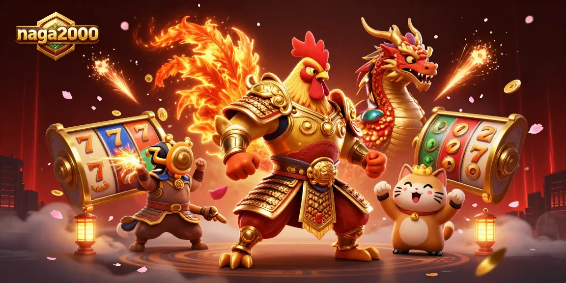 Naga2000 menampilkan karakter ayam pejuang bertema slot dengan elemen keberuntungan membangun suasana permainan yang menggembirakan.