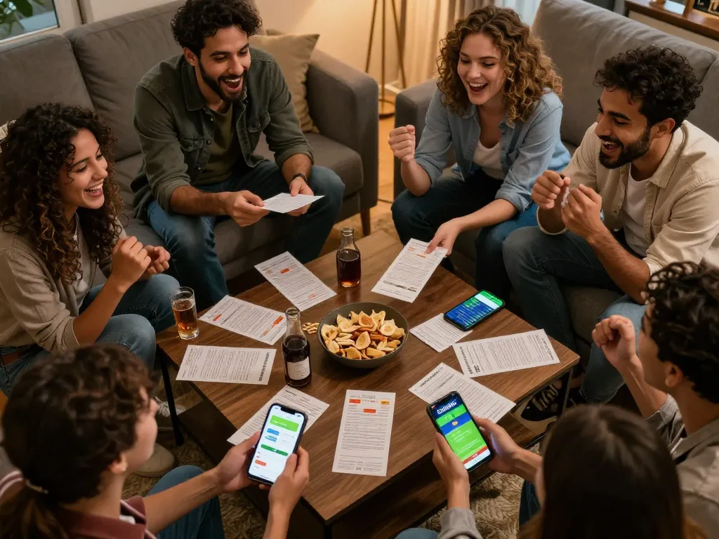 Cakhiatv app interface displayed during an exciting sports betting session with friends at home.