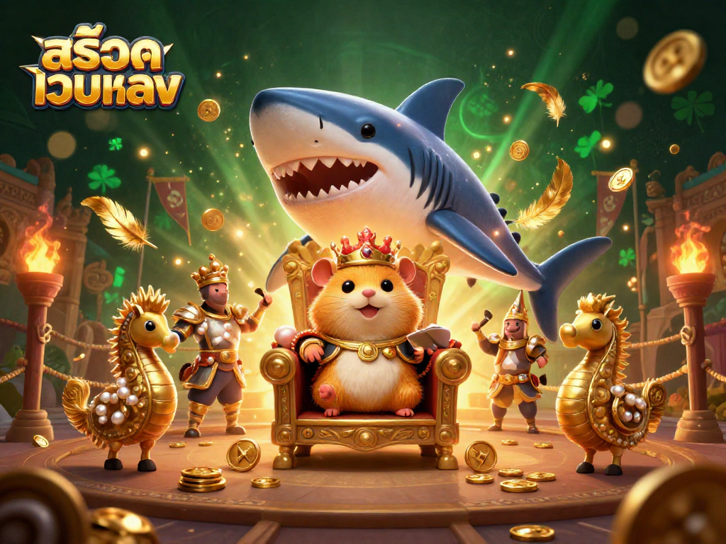 Engage in สล็อตเว็บตรง tournaments with a golden hamster king and dynamic casino elements.