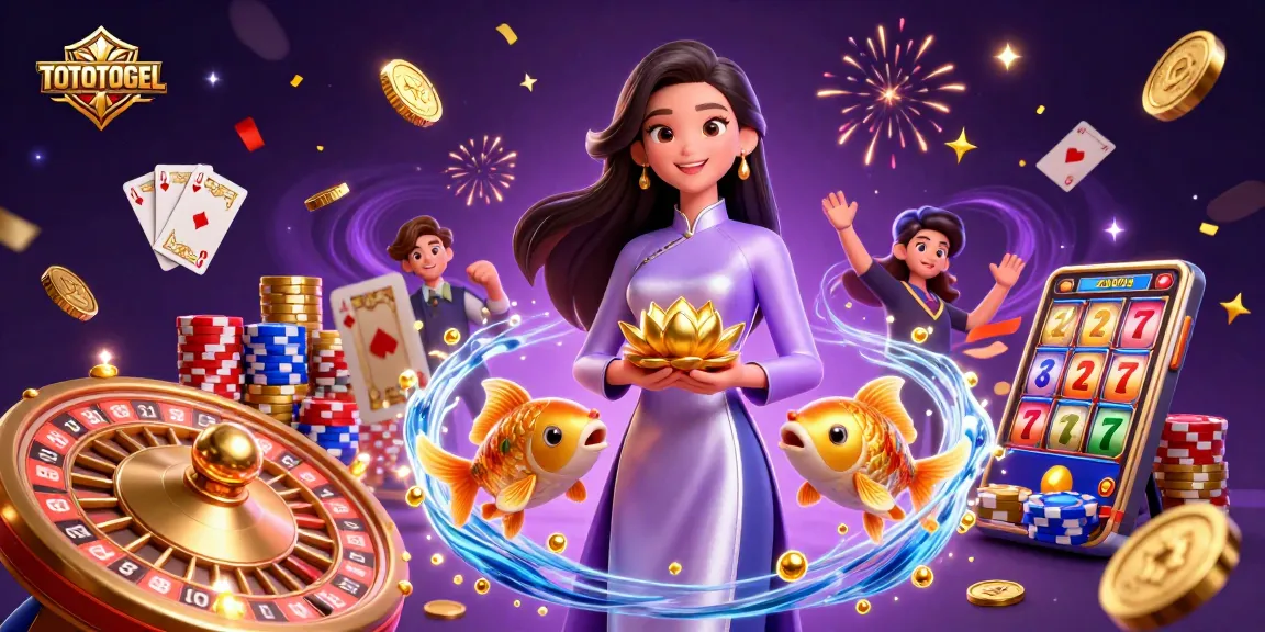 Win big with TOTOTOGEL in this vibrant 3D scene filled with golden coins and festive energy.