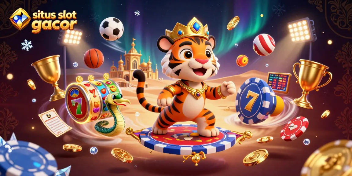 Experience winning thrills with situs slot gacor, featuring dynamic slot reels and a majestic tiger sultan.
