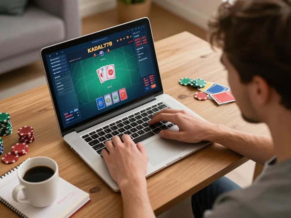 KADAL778 online gaming session with a player focused on poker strategy and gameplay.