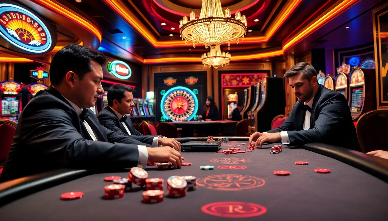 Experience the thrill of RR 99 at a bustling casino poker table, where players strategize and win.
