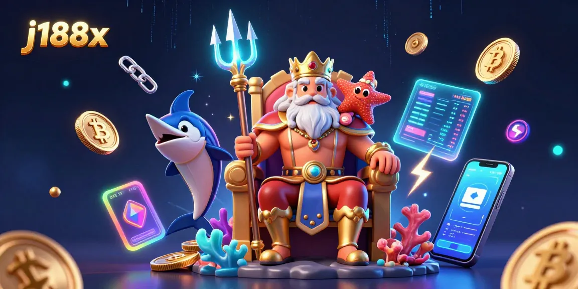 Immerse in gaming thrill at j188x with Neptune and vibrant crypto elements!