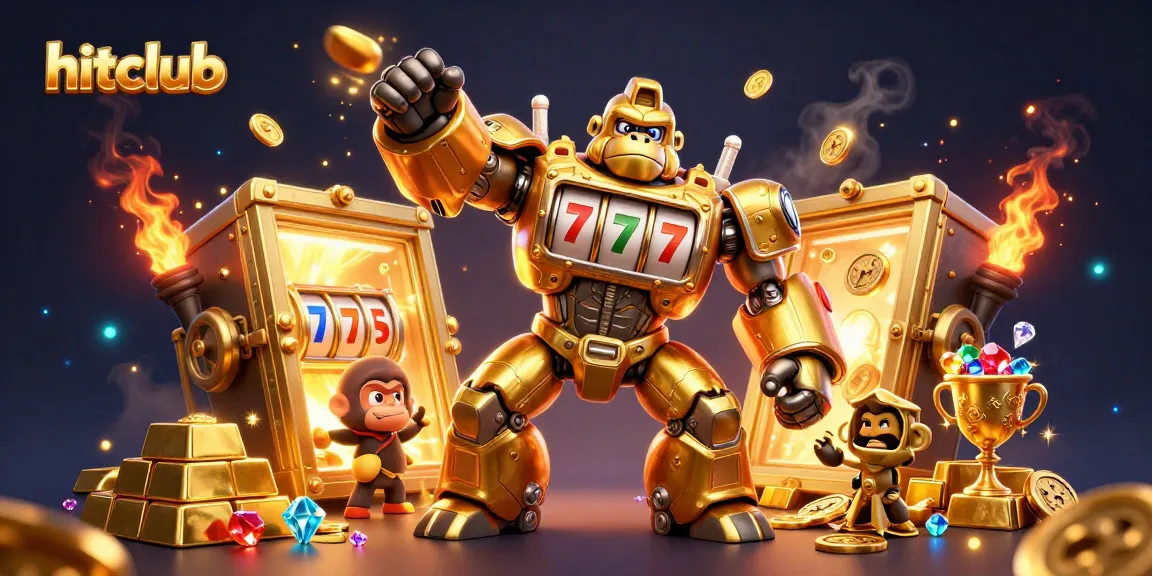 Hitclub offers an exciting gaming experience with a dynamic gorilla mech and treasure elements.