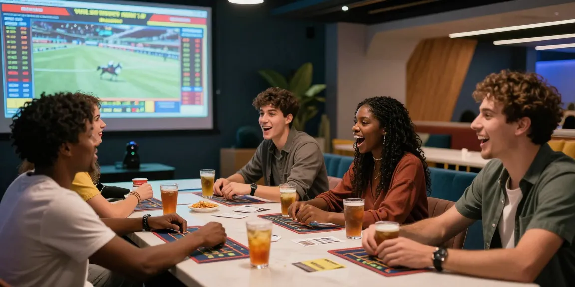 Exciting gambling atmosphere showcasing AA88 BET with friends cheering at a live betting event