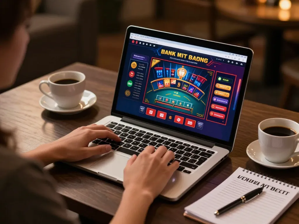 Engaged player analyzes online games at a nha cai uy tin platform, showcasing strategic gameplay.